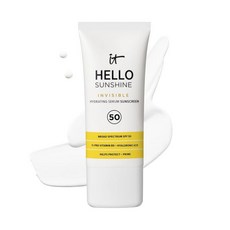 IT 화장품 헬로 선샤인 인비저블 자외선 차단제 얼굴 SPF 50 - 하이드레이팅 세럼 메이크업 프라이머 프로 비타민 B5 및 히알루론산 1 HSAFSA 자격 화이트 캐스트 없, 1.69 Fl Oz (Pack of 1)