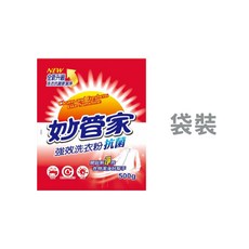 強效去漬無磷 深層潔淨柔軟護衣, 1個, (袋裝)500g 妙管家 強效洗衣粉