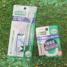 GUM牙周護理牙間刷組：L型(0SSSS' 1SSS' 2SS)10入/I型(1SSS' 2SS)20入/牙線，深層清潔牙縫，預防牙周病, 1個, L型牙間刷1SSS+含蠟膨脹型牙線