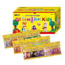 아모스 아이클레이 15종 세트, 혼합색상, 750g, 5개