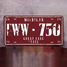 차량 번호판 빈티지 외국차 플레이트 펍 장식 소품 카페, 1개, 초콜릿