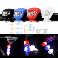 玩色單車 LED青蛙燈 自行車警示燈 矽膠防水車燈, 1個, 藍色