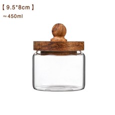 茶葉罐 玻璃密封罐 廚房收納瓶 儲綠茶紅茶罐, 1個, 茶葉罐【450ml】, 茶葉罐 450ml