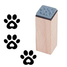 OLYCRAFT Paw 프린트 나무 고무 스탬프 1.6x1.6x3.5cm0.6x0.6x1.2인치 소형 미니 강아지 발바닥 하트 장식 장착 스크랩북 카드 제작 플래너 DIY 공예