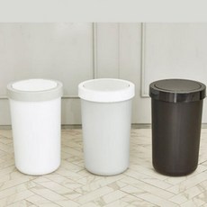 원터치 오픈 깔끔 원형 휴지통 인테리어 5L 종량제 고정링, 사각5L, 블랙