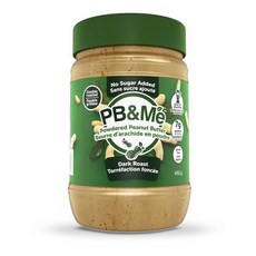 PB&Me 천연 파우더 땅콩 버터 - 글루텐 프리 고단백질 스무디 및 단백질 쉐이크용 저칼로리 땅콩 버터 - 크리미 땅콩 버터보다 지방 87% 감소 - 다크 로스트 453g, PB&Me 천연 파우더 땅콩 버터 - 글루텐 프리, 고