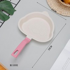 小熊造型麥飯石不粘煎蛋鍋 家用迷你早餐鍋, 1個, 21.5cm