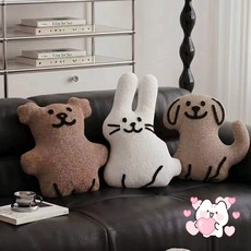 거실 인형 침실 롱쿠션 바디필로우 쿠션 장식 고급스러운 인테리어, 토끼