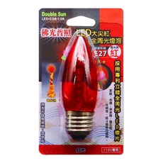 Double Sun LED-C36-12R LED大尖全周光燈泡 紅光 E27, 1個