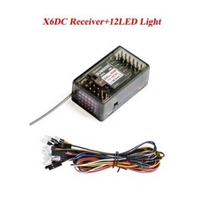 자이로 리시버 제어 시스템 자동차 보트 탱크 취미 리모컨, 1개, 4. X6DC with 12LED
