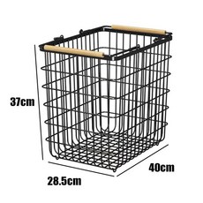 책가방 정리대 학원 정리 철제 가방장 만화책보관함 이동식, 1개, M. 나무 손잡이 대형 바구니 블랙
