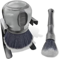 2PCS 자동차 디테일링 브러시 보관 랙이 있는 울트라 소프트 브리스틀 더스팅 커브볼 XL 합성 차량 내부 또는 외부 회색 를 위한 대형 청소 도구 커버, Grey