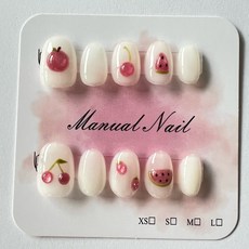 手工美甲 水果玻璃珠穿戴甲, 1個, S