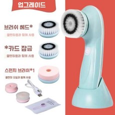 음파 피지제거 진동클렌저 피부 모공 전동세안기 브러쉬, 블루 충전 모델+USB케이블
