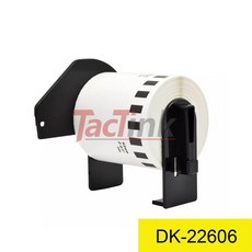 TacTink Brother DK-22606 62mm 相容連續標籤防水膠質紙捲含支架, 1個, DK-22606含支架, N/A