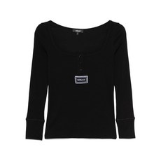 베르사체 로고 패치 티셔츠