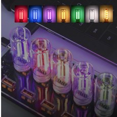 [주니스] USB 레트로 진공관 무드등 LED 램프 - 감성 캠핑 차박 자동차 실내 인테리어 조명, 듀얼램프(화이트)