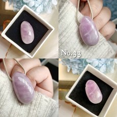 紫鋰輝側洞裸石墜 KUNZITE 裸石吊墜 DIY飾品配件 編號33, 1個, 33