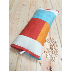 [루리앙] 인체공학 국산 편백 비염베개 목디스크 일자목 거북목 베개, 오렌지패턴