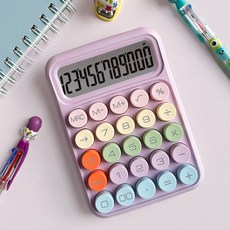 아이스타 스트레스 탁탁 파스텔컬러 레트로 계산기 4종, 1개, 탁탁 퍼플