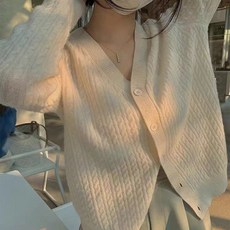 女式日常簡單裁剪裁剪針織裁剪 T恤針織長袖開衫