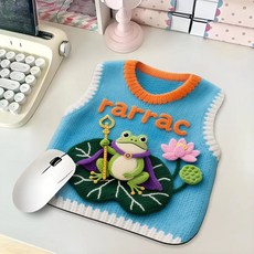 예쁘고 귀여운 니트 디자인 마우스패드, 1개, 개구리 30*35cm