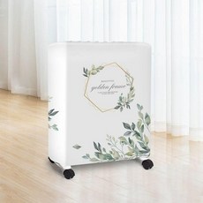 전기 라디에이터 커버 히터 패브릭 덮개 동파방지방수, 대형, 푸른 가지 초록잎, 기본 색상