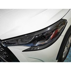 Corolla CROSS 大燈眼影飾板 卡夢 類碳纖維 ABS 水轉飾板 車身改裝配件, 1個, 卡夢（4片式）