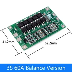 리튬 이온 배터리 충전기 보호 보드 드릴 모터용 18650 BMS DC 12.6-14V 밸런스 향상 3S 4S 5A 10A 20A 25A 40A, 3S 60A Balance
