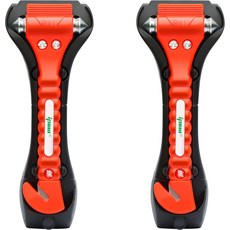 IPOW 2팩 자동차 창문 차단기 안전벨트 커터 중탄소강 유리 안전 해머 비상 탈출 도구 자동차 사무실 가정용 자동 구조 인명 생존 키트, 2 Pack