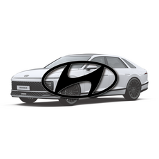 현대 그랜저 블랙 엠블럼 신형 로고 교체 스티커 전+후면, 유광블랙