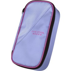 5성 연필 파우치 펜 케이스 대용량 지퍼 학용품용 보관 정리용 이어버드 충전기 케이블 메이크업 라일락/베리(500211F-ECM), Lilac/Berry