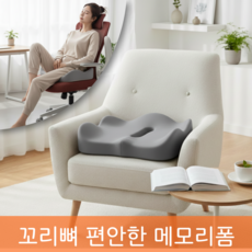 스므후 자세교정 꼬리뼈 메모리폼 치질 방석, 1개, 그레이