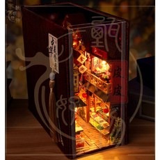 皮皮甄選 袖珍屋 書立 中華美食 書架 書屋 迷你屋 小屋 模型屋 交換禮物 弘達, 1個