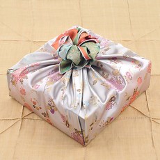 국화꽃 홑보자기 90 전통보자기 양단보자기 예단, 1매, 회색