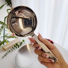 릴스베이 먹방 숟가락 스텐 대왕 서빙국자 빅사이즈 수저, 1개, 실버