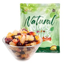 1kg 5종의 말린 과일 믹스 말린 과일 다이스컷 파인애플 망고 파파야 건포도