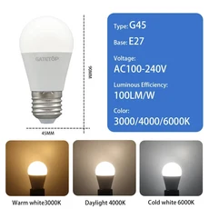 E27 B22 LED Tricolor Dimming CCT Bulb GU10 MR16 Spot Light AC Memory Function Temp Reset Interiors, 09 G45 E27, 03 3W, 04 1pcs, 1개