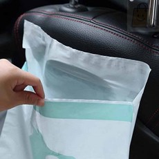 차량용 휴지통 쓰레기봉투 접착식 붙이는 쓰레기봉투 15p, 02CAR봉투-옐로토끼