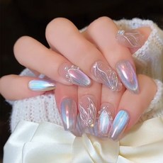 小紅書爆款穿戴甲高級感貓眼水鑽美甲片漸變輕奢純欲假指甲貼30片, 1個, BY1430七彩絲玉:手工甲XS碼#10片/袋