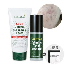 티트리 스킨케어 세트(아크네 컨트롤 여드름 클렌징폼+티트리 카밍 토탈 에센스)+1/2화장솜 증정, 티트리 클렌징폼+티트리 카밍 토탈 에센스, 1세트
