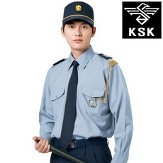 K-25-2 남성 봄 여름 경비복 회색 셔츠 긴팔 반팔 근무복 춘추 남방 상의 회사 근무복 유니폼 일육