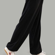 男女彈力牛奶絲太極服 中老年武術服春秋太極拳服裝, 1個, 黑色太極褲,M