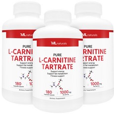 [미국번개배송] 착한명품 마이라이프 내추럴스 엘카르니틴 타르트레이트 1000mg 180 야채캡슐 3병