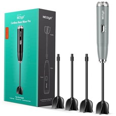 ISTOYO 프리미엄 레진 믹서 손목 보호를 위한 휴대용 배터리 에폭시 수지 프로 레진용 교반기 몰드 실리콘 믹싱 DIY 공예용(패들 4개 포함) 198622, 회색