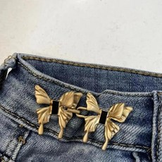 오각형 청바지 단추 조절 나비 팬츠 핀 고정 허리 조임 도구 벨트 스카프, 1개, 6. 5