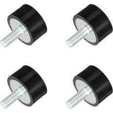 M4 스레드 고무 마운트 진동 차단기 스터드가 있는 원통형 충격 흡수기 15 x 8mm 4개, M5x15x15mm