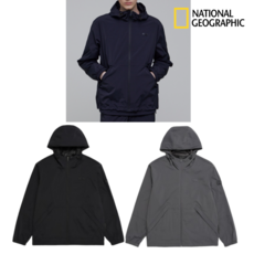 내셔널지오그래픽 바람막이 후드 집업 우븐 트레이닝 자켓 간절기 블랙 정가 169000원