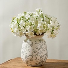 ECLATIS SIDUCAL 세라믹 빈티지 목가적 꽃병 18.9cm7.2인치 시누아즈리 레트로 얼음 금이 간 소박한 농가 홈 데코 거실 책장 사무실 토스카나 장식 그, 18077-그레이 플로럴