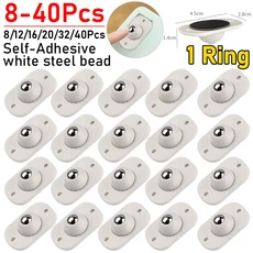 가구에 대 한 8-40Pcs 스테인레스 스틸 360 학위 롤러 자기 접착제 캐스터 홈 내 하중 유니버설 휠, 1 Rings White Steel, 20pcs